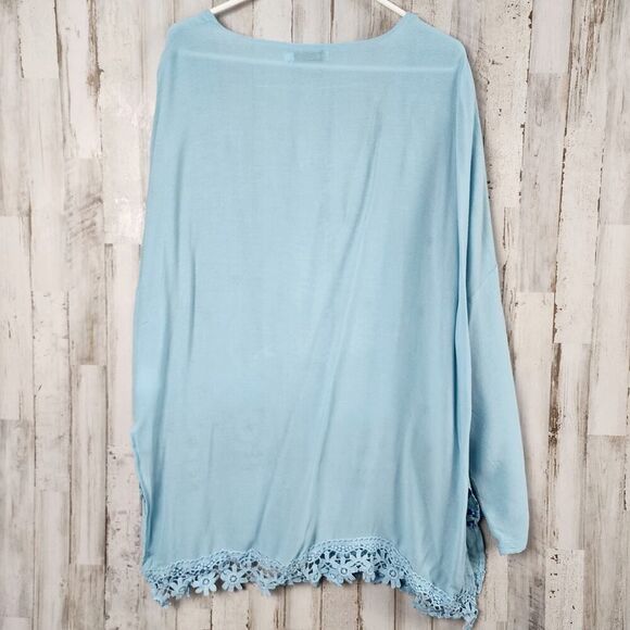 MissLook Floral Embroidered Lace Cardigan Blue Size XL - Picture 2 of 12